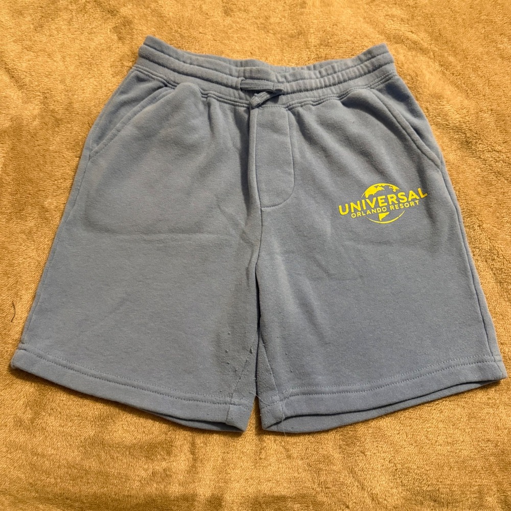 Universal Orlando Resort Youth Blue Sweat Shorts Kids Medium Fleece Logo